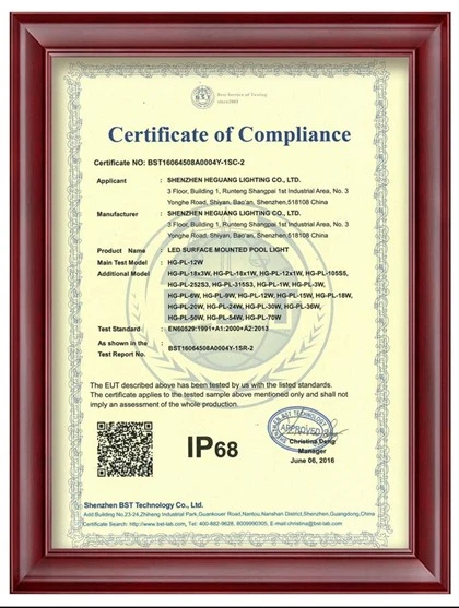 स्विमिंग पूल लाइट्स के लिए IP68 सर्टिफिकेशन का महत्व